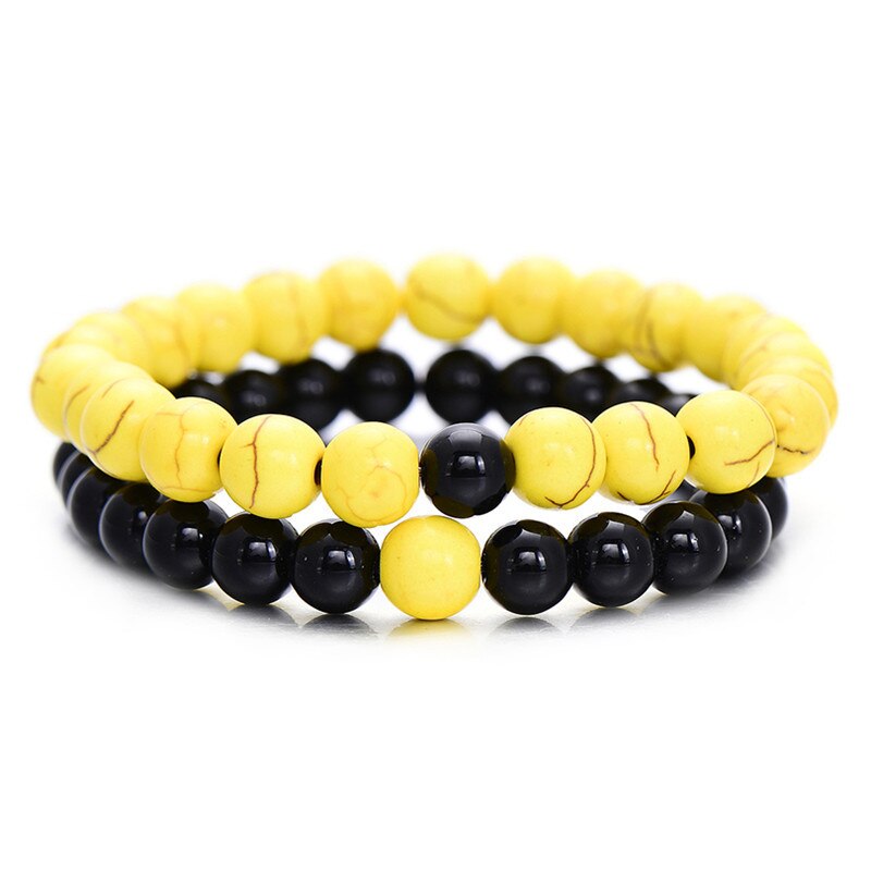 stil verwitterten stein perlen paar armband klassische stein Liebhaber armband für frauen: H11