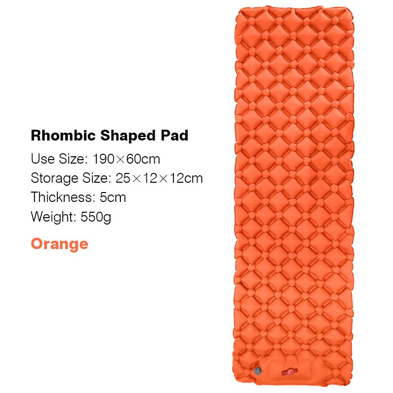 Lightweight Self-inflating Sleeping Pad Air Mattress Camping Tent Sleeping Bag Pad Picnic Beach Cushion Outdoor Sleeping Mat: R.S.2 Orange