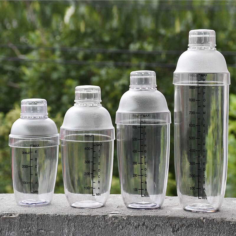 1 stk 350ml/530ml/700ml/1000ml cocktail shaker hjemmebar redskaber plastik shake kop vin drink mixer shake flaske  mx9231012