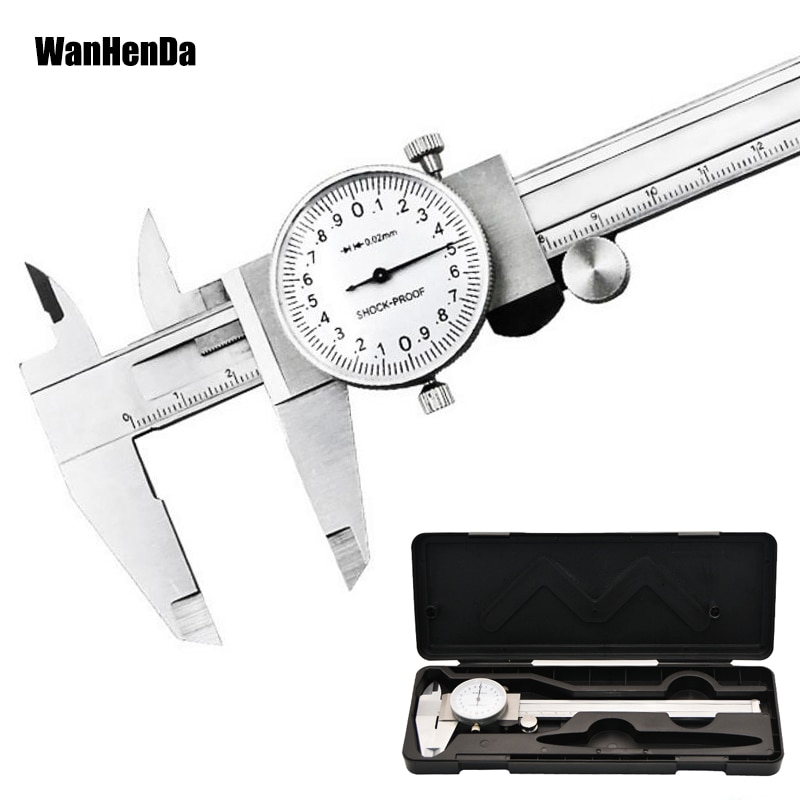 Shock-proof Stainless Steel Precision Vernier Caliper Metric Micrometer Gauge Measuring Tool Dial Caliper 0-150mm/0.02mm caliper
