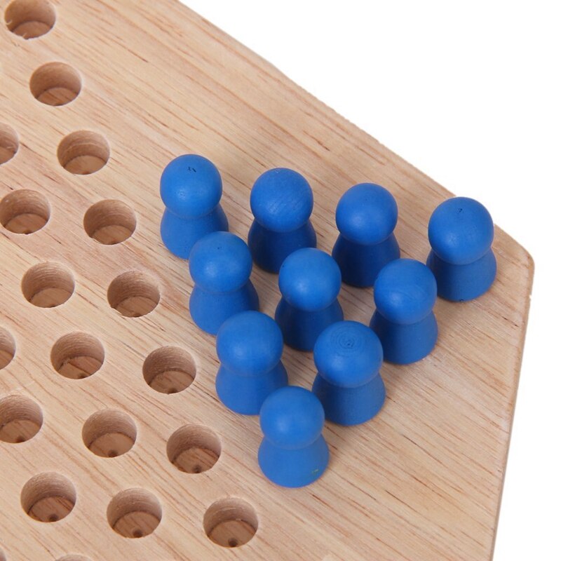 Traditional Hexagon Wooden Chinese Checkers Family Game Set