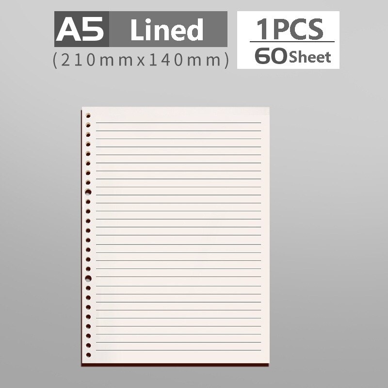 A4/A5/B5 Loose Leaf Binder Notebook Refillable Paper Journal Diary Agenda 2022 Planner Notepad Office School Supplies Stationery: A5 Lined