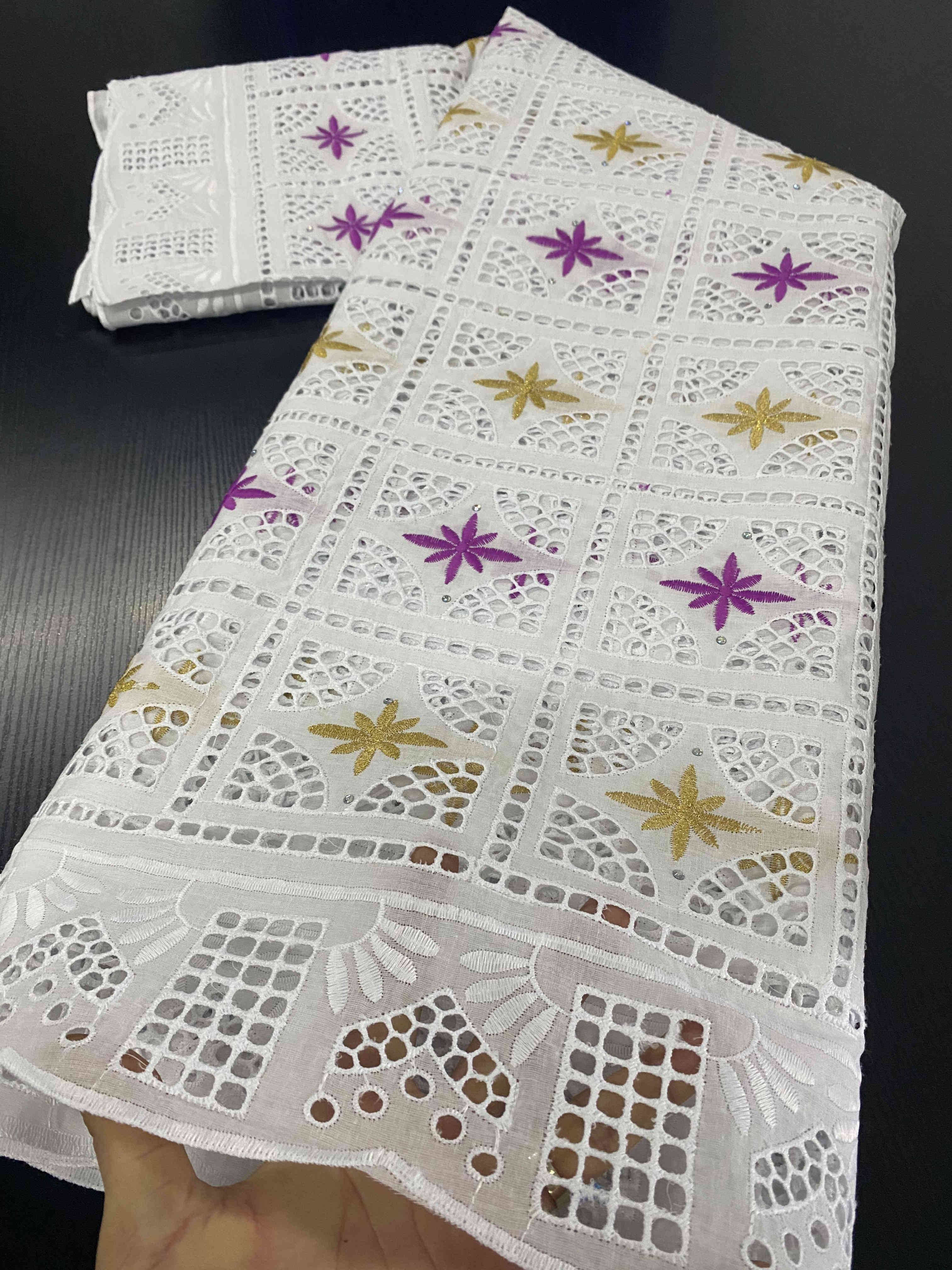 High Quality Nigerian Swiss Voile Lace Material African Cotton Lace Fabric main image 1
