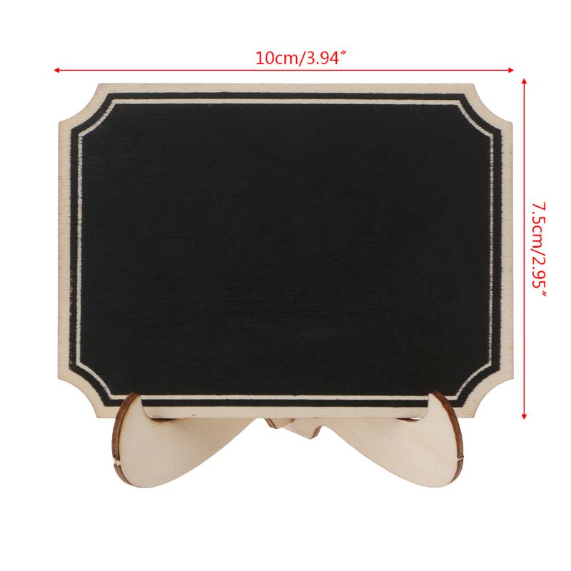 10pcs Wooden Mini Blackboard Table Sign Memo Message Stand Chalk Board Wedding Party Decoration Supplies