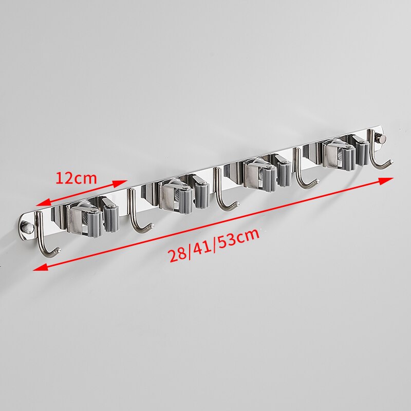 Toalettrekkekroker i rustfritt stål veggfeste kost og moppestativ skrufri installasjon baderomshyller salong kleskrok