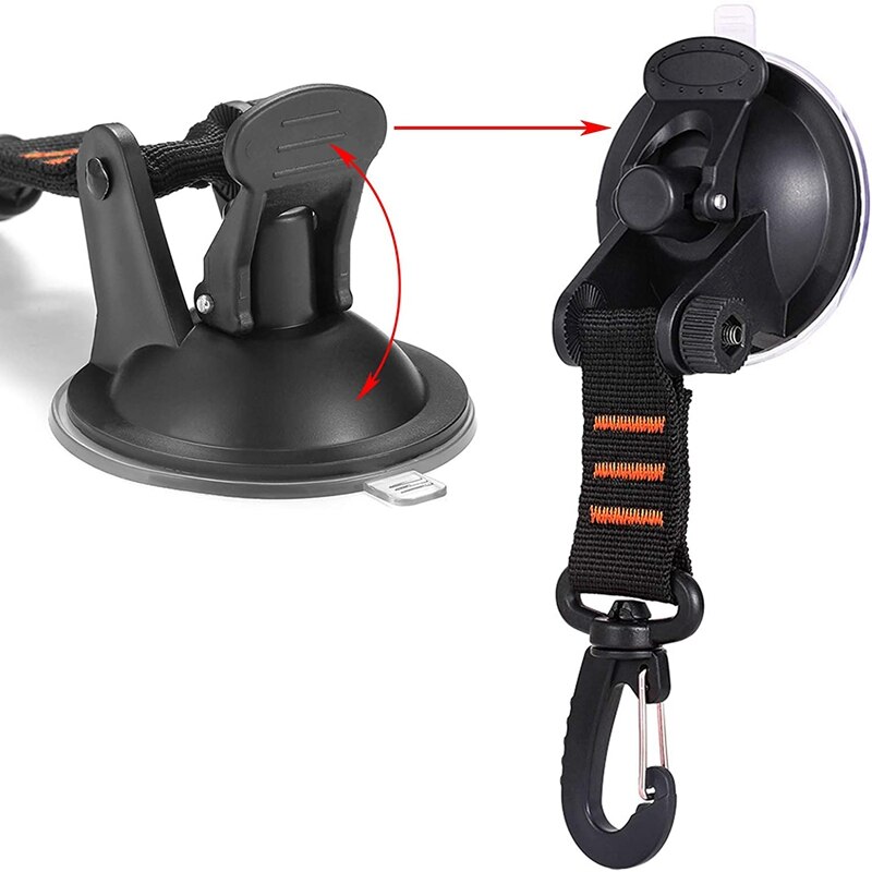 4Pcs Heavy Duty Suction Cup Anchor With Securing Hook And 4 Carabiner Tie Down, Camping Tarp Accessory For Tarps