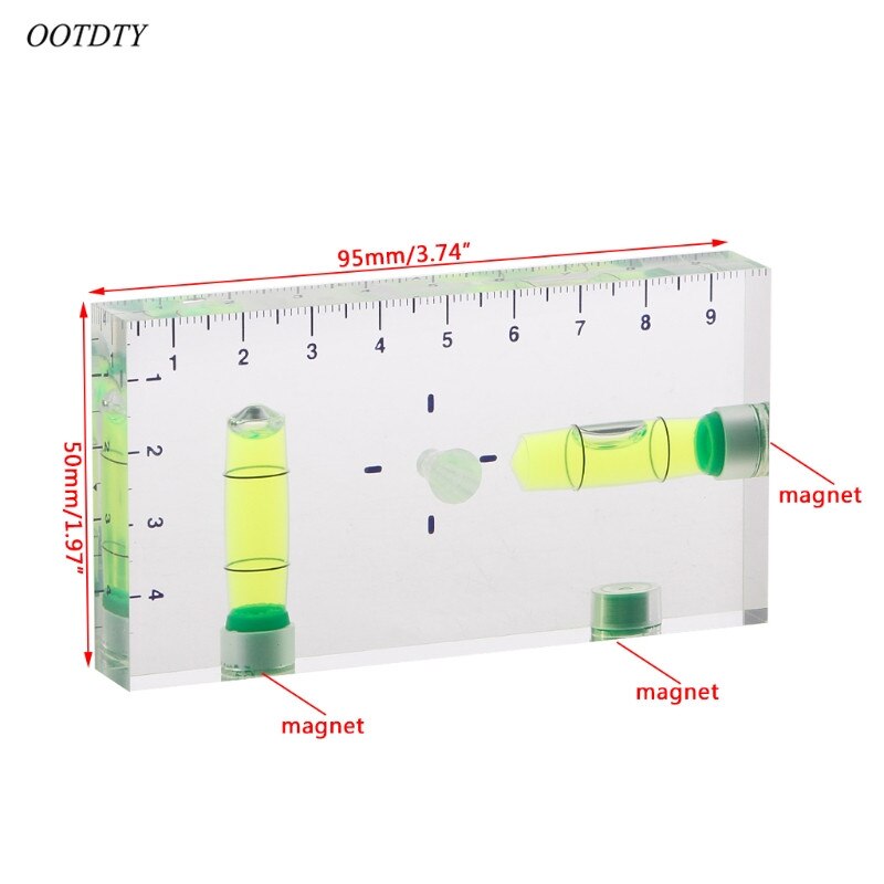 Hög precision transparent tvåriktad magnetisk nivå bubbla mini vattenpass