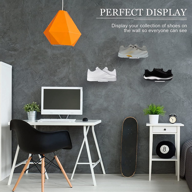 6 Pack Floating Shoe Shelves,Acrylic Wall Mounted Shoe Display Shelves,for Display Collectible Shoe&amp;Sneaker