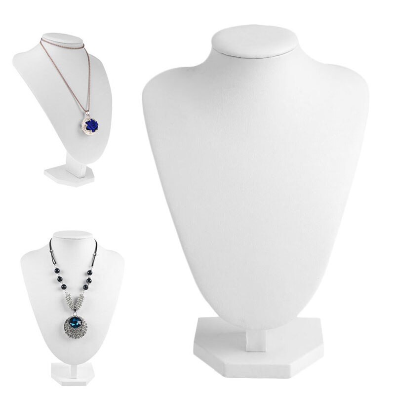 Kunstleer/Fluwelen Mannequin Sieraden Ketting Display Houder Hals Buste Stand Showcase Toon Versier