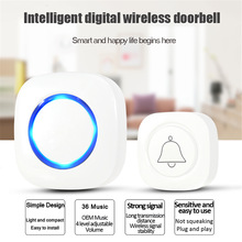 Stijlvolle Draadloze Deurbel Waterdicht Wit Deurbel Energiebesparende Batterij Supply Smart Deurbel Ring met Zender US Plug