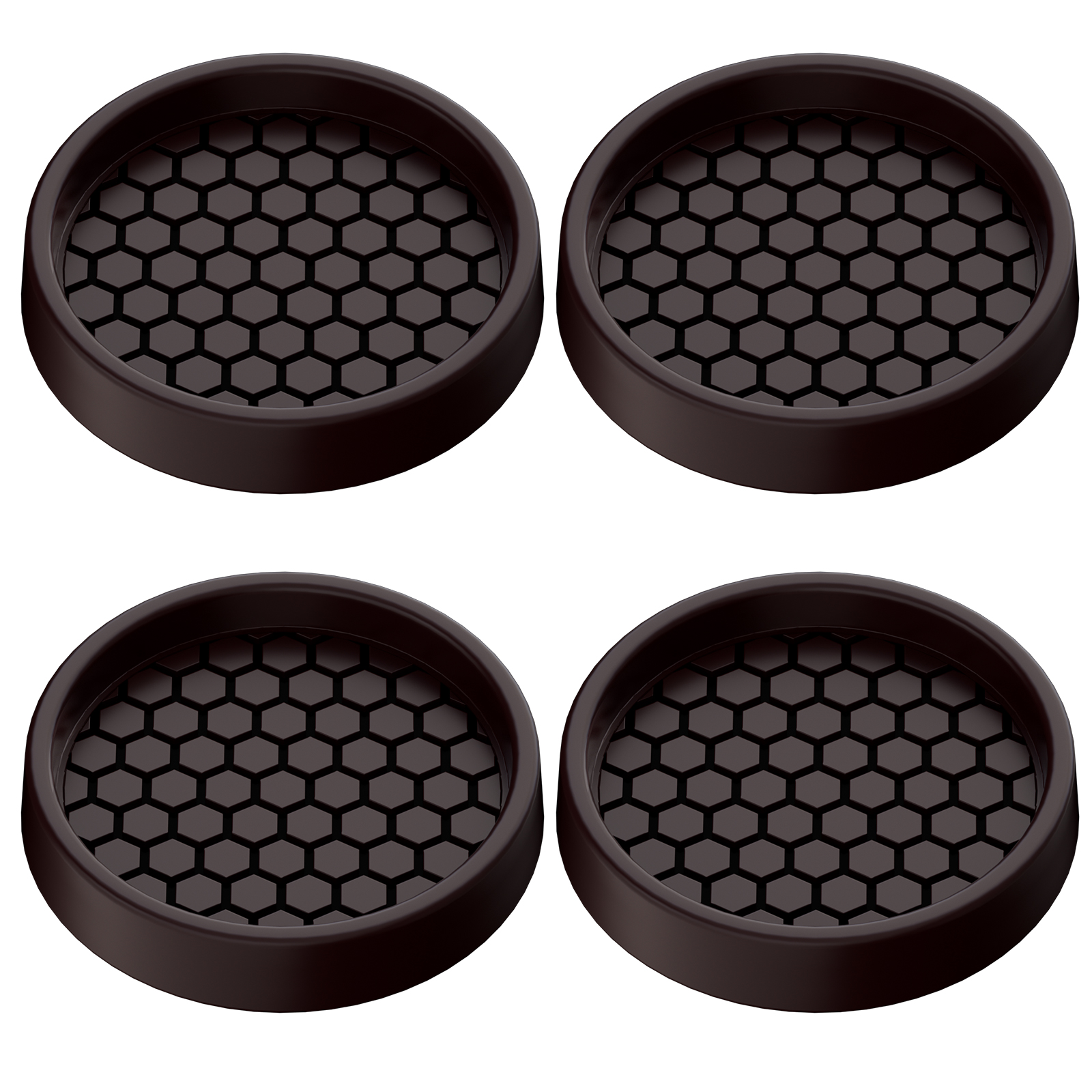 4 pièces rondes en caoutchouc meubles roulettes tasses anti-dérapant meubles sous-verres bois franc protecteurs de sol pour canapé chaise Table lit: Noir et blanc