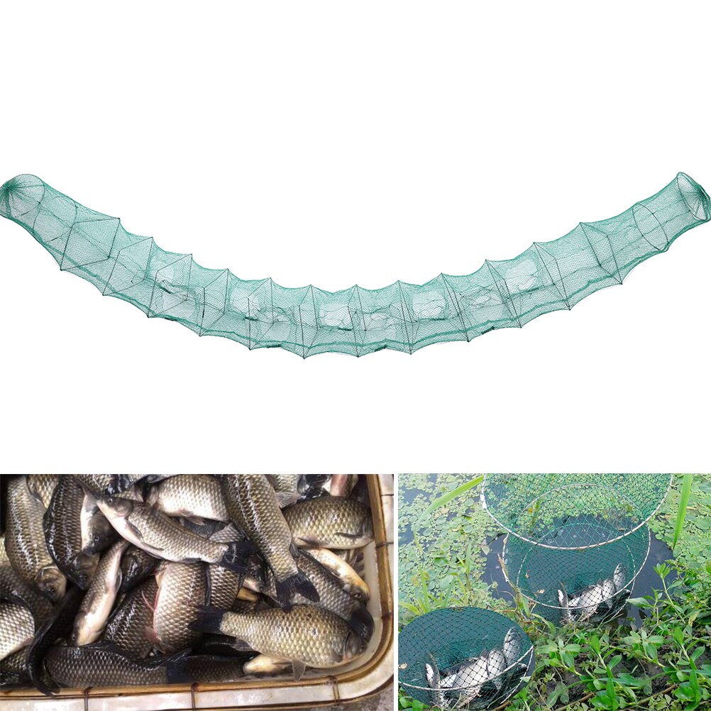 2.4M Crab Crayfish Lobster Catcher Live Trap Fish Net Foldable Portable Fishing Net Eel Prawn Lure Nets