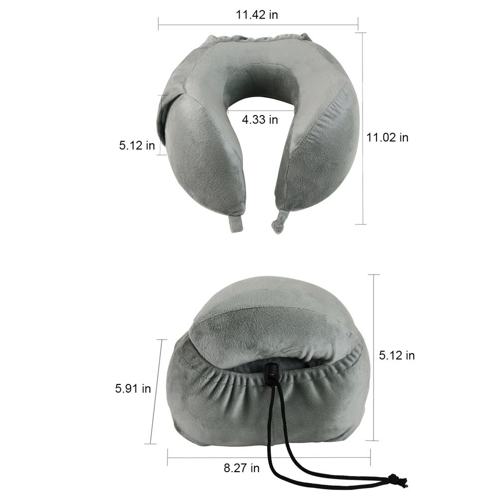 OUTAD, almohada portátil plegable en forma de U, cojín para el cuello, soporte para el cuello en un tren, avión, coche, autobús, Camping, dormir