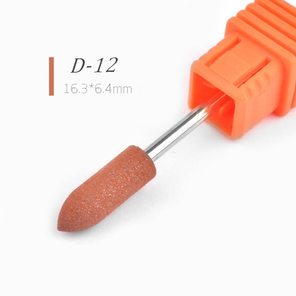 Prego broca ferramenta de plástico cerâmica prego moagem cabeça plana lixadeira aparelho manicure pedicure ferramentas: D-12