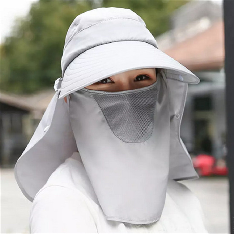 Women Anti-UV Sun Hat Outdoor Cap Wide Brim Neck Face Flap Protective Hiking Protect Cap