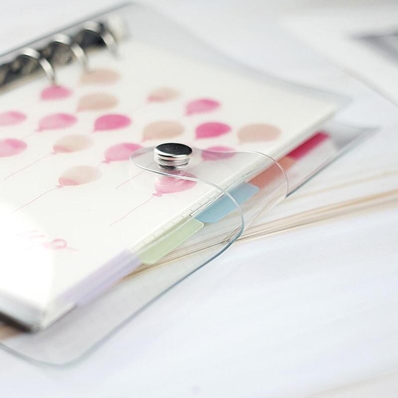 A4/A5/A6/A7 Transparent Notebook Cover Loose-leaf Ring Binder PVC Waterproof Clear Cover Travel Notebook Stationery Cover 1pc