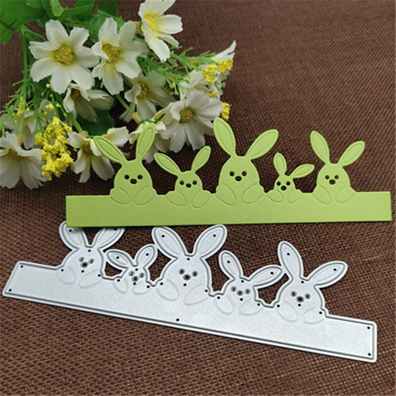 Pâques lapin famille métal découpe meurt pochoir pour bricolage Scrapbooking Album Photo gaufrage papier cartes artisanat découpe
