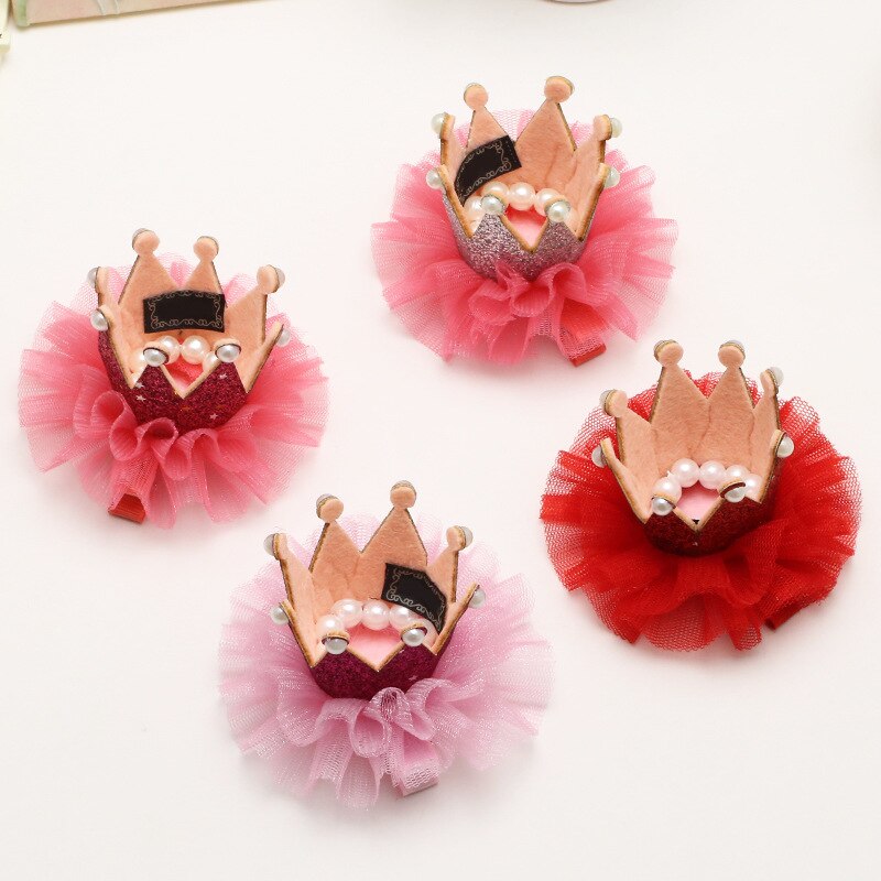 1Pc Baby Meisje Haarspelden Kids Bloem Zachte Elastische Tiara Haarband Kinderen Nylon Hoofdband Leuke Crown Hair Clips Haar accessoires