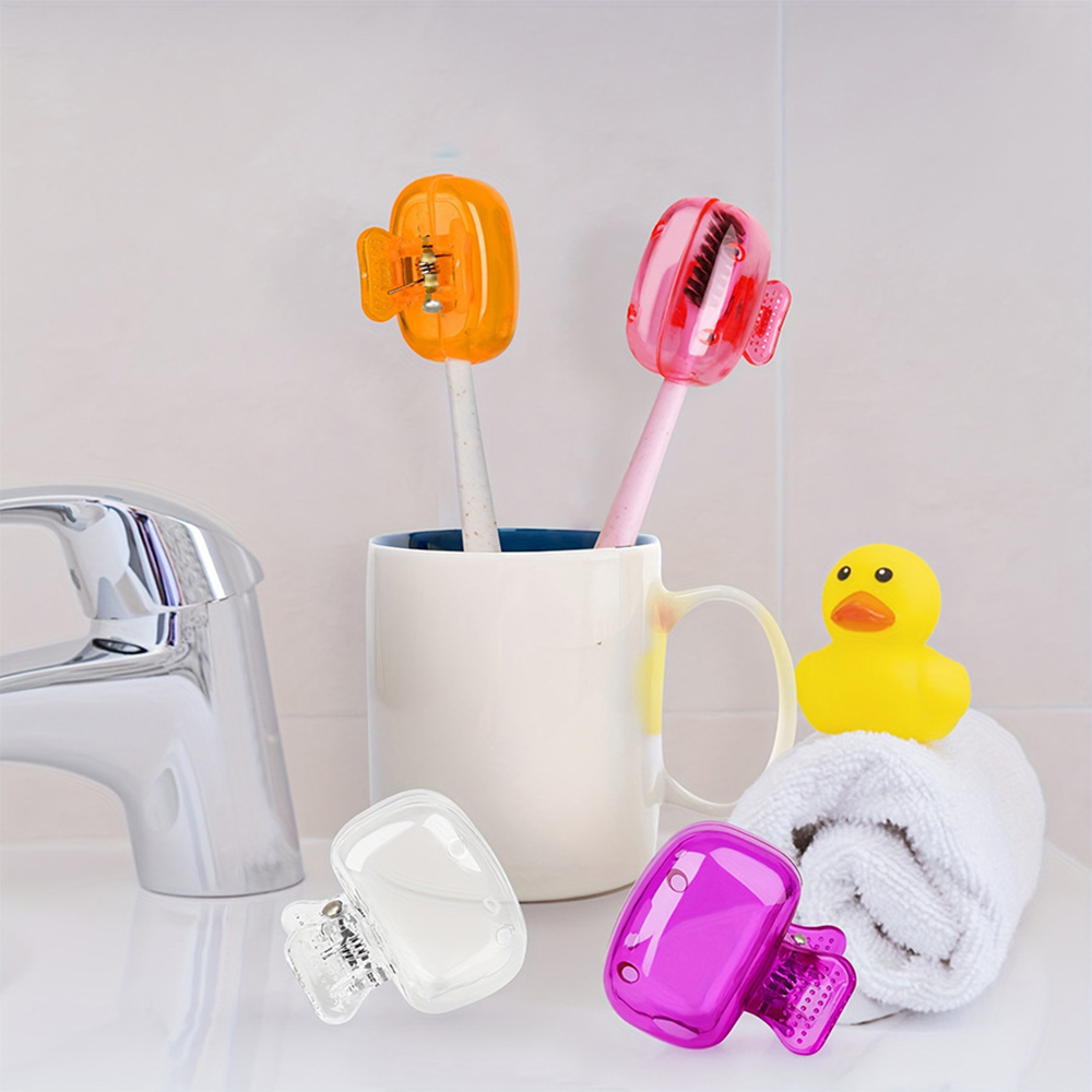 Fundas para cabezales de cepillo de dientes de viaje, tapa protectora para cepillo de dientes, funda protectora portátil con Clip de plástico para viajes en el hogar