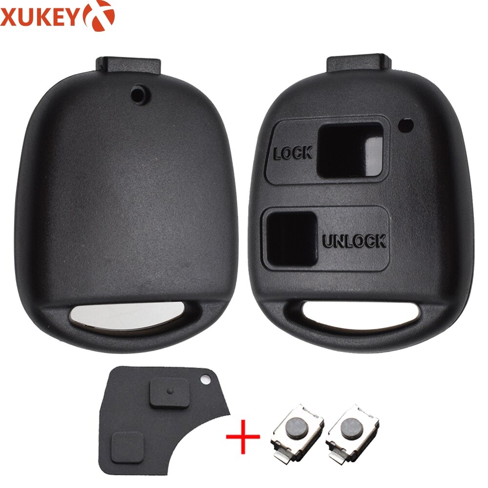 Car Remote Key Fob Shell 2 Rubber Button Case Pad Switches For Toyota RAV4 Prado Corolla Land Cruiser Previa Echo Tarago