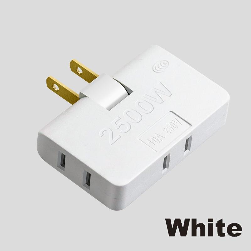 Us standard 2 stk roterbar stikkontakt adapter 1- i -3 180 grader utvidet multi-plugg mini slim trådløs stikkontakt adapter lys: Hvit 2 stk