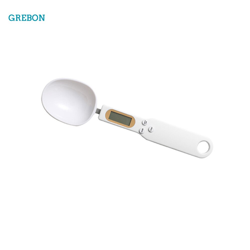 Cuchara de peso electrónica, balanza de medición de precisión, báscula de alimentos, medidor de peso digital para cocina, medidor portátil para hornear café: white(0.1g 500g)