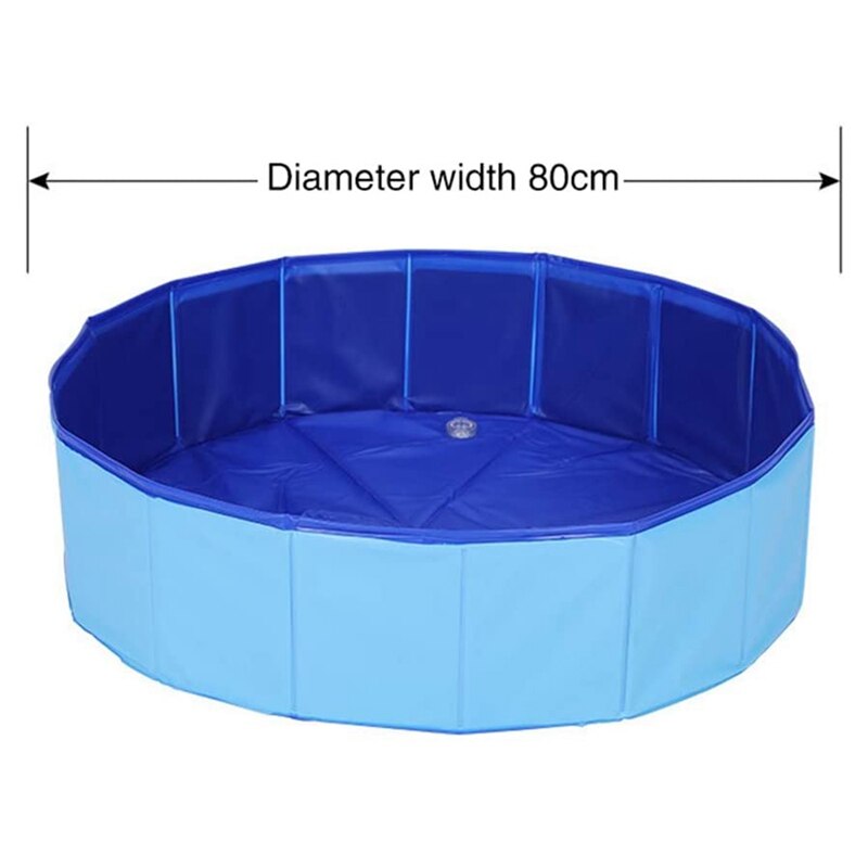 Huisdier kat hond zwembad binnen buiten bad opvouwbaar opblaasbaar buiten zomerbad blauw 80 x 20cm