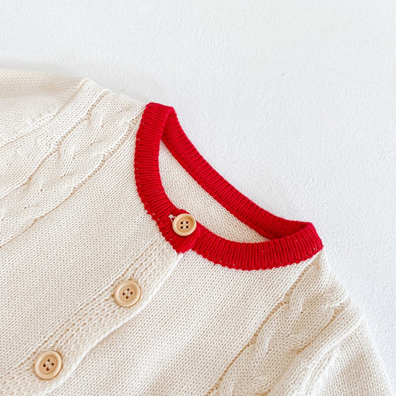 Baby Girl Cardigan Sweater Kids Coat Heart Printed Knitted Color Pattern Sweater Long Sleeve Jacket for Toddlers Girls Sweaters