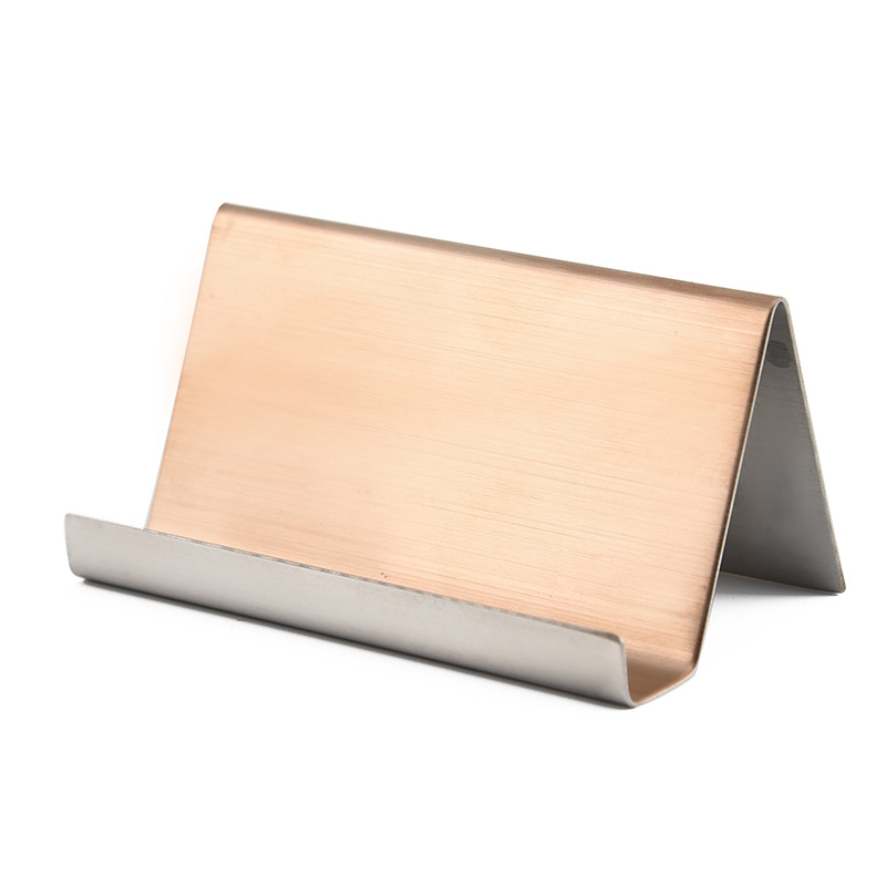 Metall Visitenkarte Namensschild Anzeige Gestell Anzeige Stand Schreibtisch Tisch Organizer praktisch Halfter Konferenzraum Zubehör: Beige