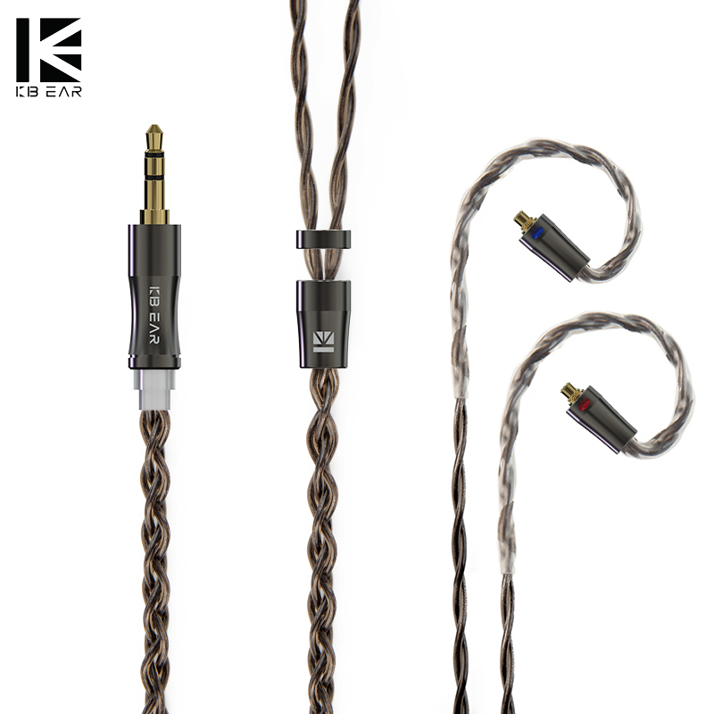 KBEAR Hazy 6N grafeno + aleación de cobre-plata Cable de actualización trenzado mixto Cable de auriculares MMCX/conector de 2 pines 3,5mm/2,5mm/4,4 m