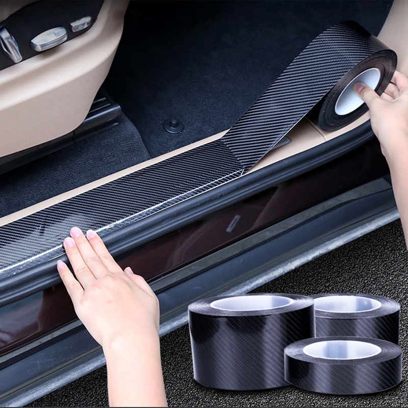 5M Auto Deur Anti-Collision Protector Sticker Carbon Fiber Film Strips Anti-Kras Edge Guard Protector Tapes seal Rear Guard