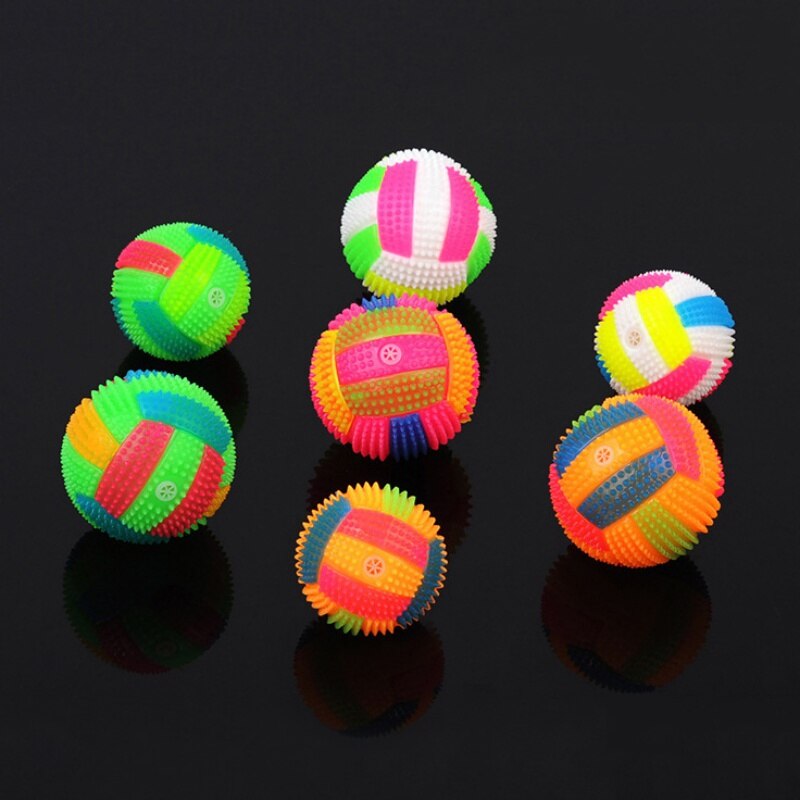 6.5CM Baby Kids Light-up Toy Volleyball Bouncing Sound Balls Luminous Toy For Children Flashing Party Random Color j4