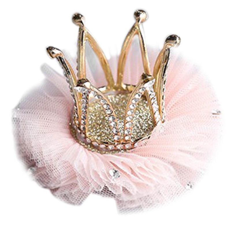 Children Kidds Girl Princess Rhinestone Crystal Lace Crown Hairpin Clip Style Decoration Accessory: CF