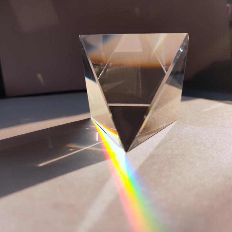 50mm Optical Glass Pyramid Prism Rainbow Transparent Rectangular Polyhedral Science Studying Photography Tools Children