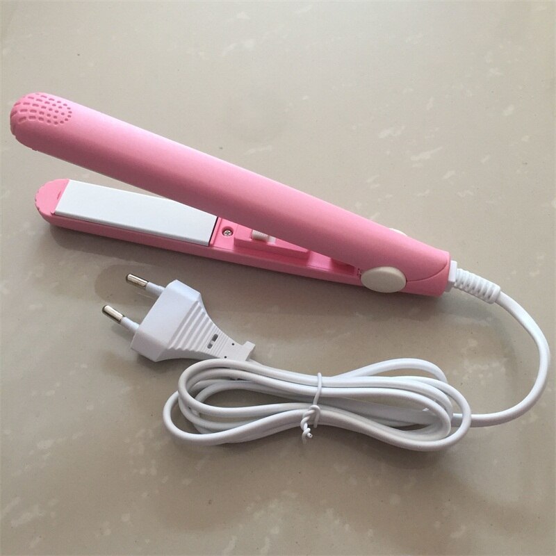 neue Berufs Haarglätter Mini Reise Keramik Richt Bügeleisen Blau Haar Flache Eisen Mit Freies EU Adapter: Rosa