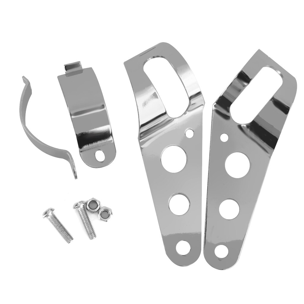 Paar 35mm-43mm motorfiets chromen houder koplamp montagebeugels ondersteuning