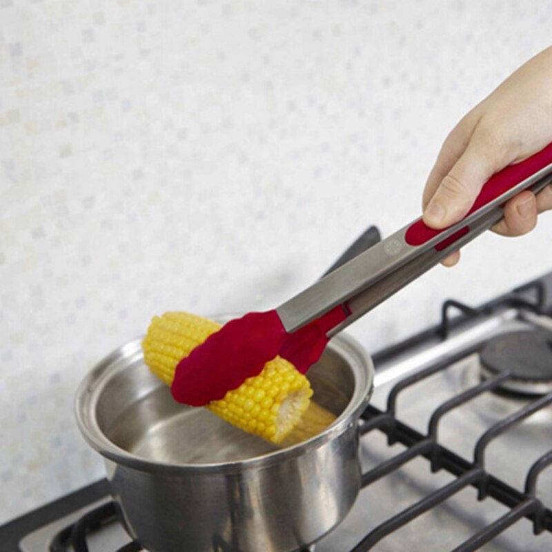 Silikonhode grilltang kjøkkentang salat matlaging matte grille varmebestandig matkvalitet dtt 88