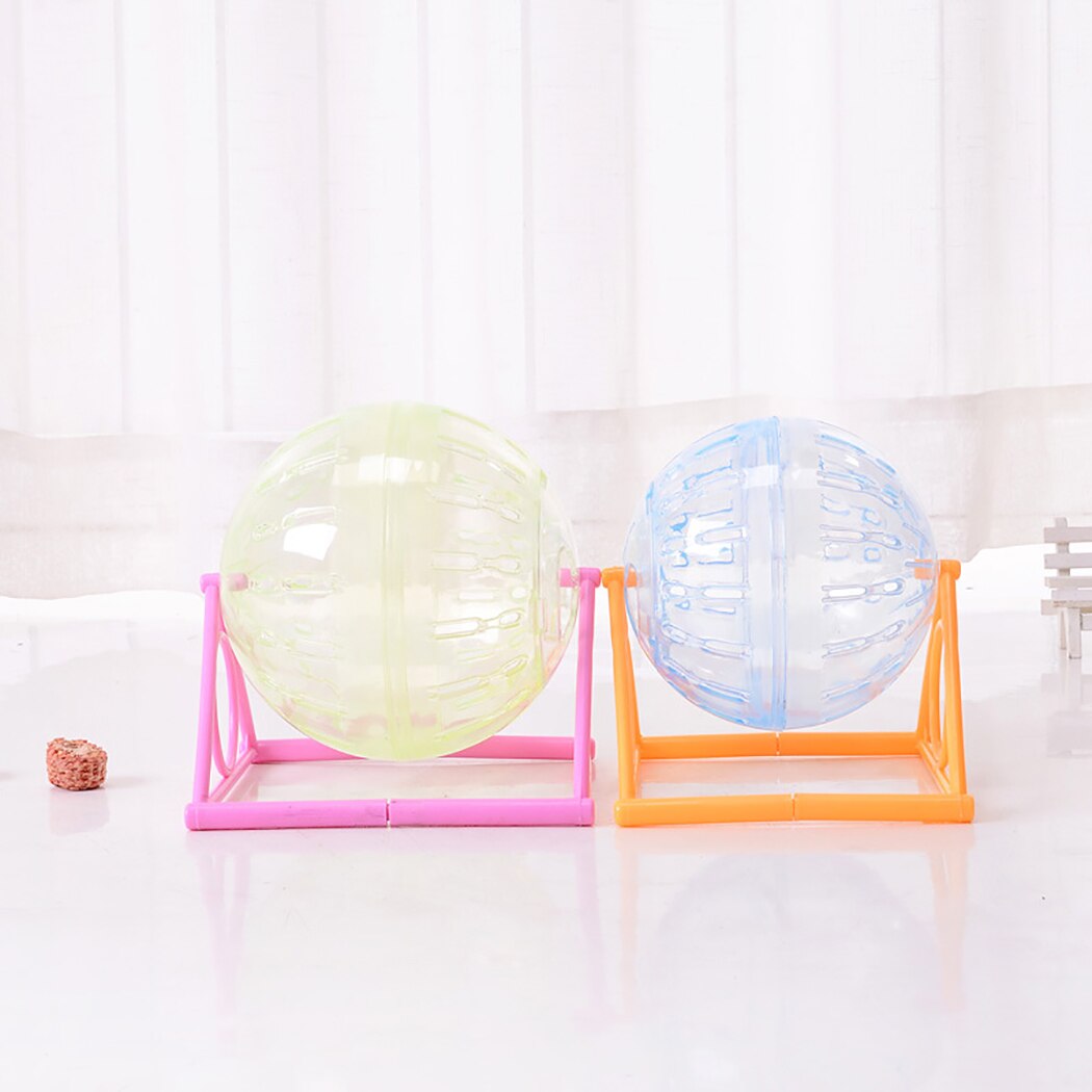1Pc Hamster Bal Speelgoed Plastic Stille Hamster Running Bal Dier Oefening Bal Met Stand Dierbenodigdheden Huisdier Accessoires