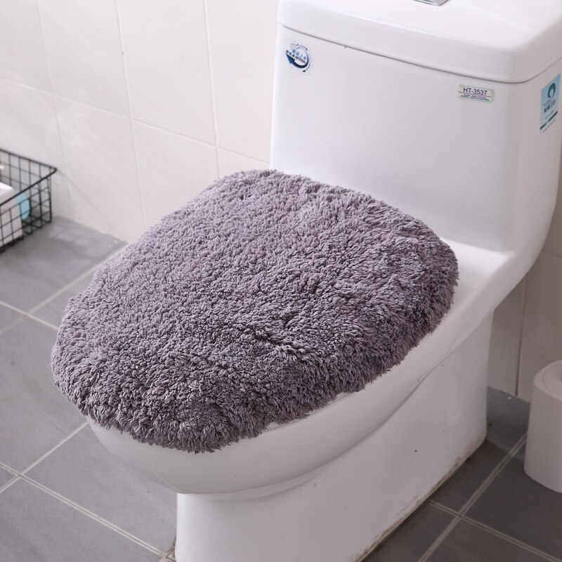 Katoenen badkamertapijt met flockbadmat, watertoilet, toiletmat, absorptiedeksel, vorm, stof