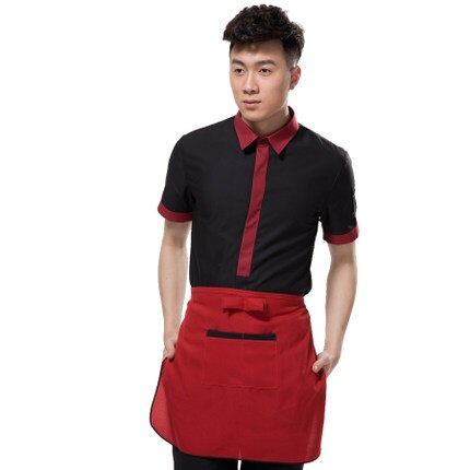 Stil sommar uniform kvinna och man rengöring kostymer kortärmade rum restaurang egendom golv renare arbetskläder: Man svart / Xxxl