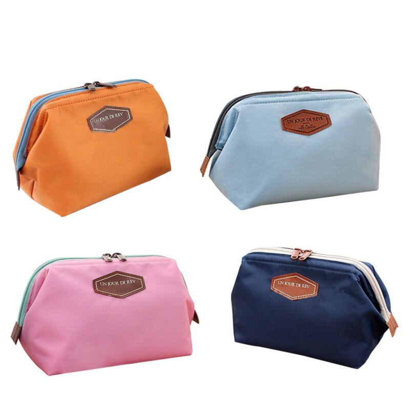 Multifunctionele Cosmetische Tas Draagbare Leuke Toilettas Lady Leuke Clutch Bag Casual Portemonnee Stalen Frame Katoen Make-Up Tas