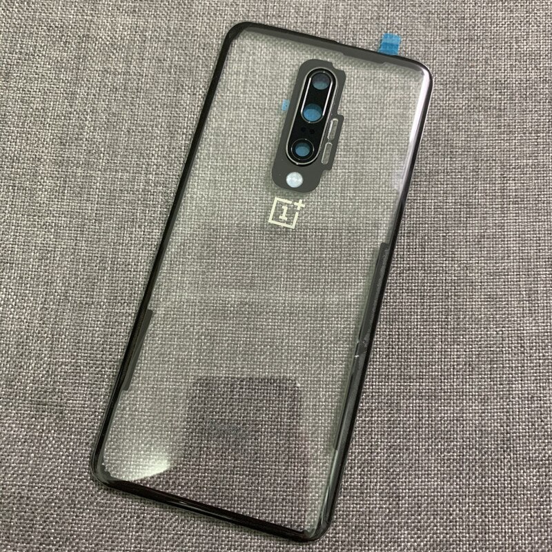 Originalt bagglascover oneplus 7 7t pro battericover one plus 7 t bagdørs cover oneplus 7t bagcover med kameralinse: 7 pro-transparente linser
