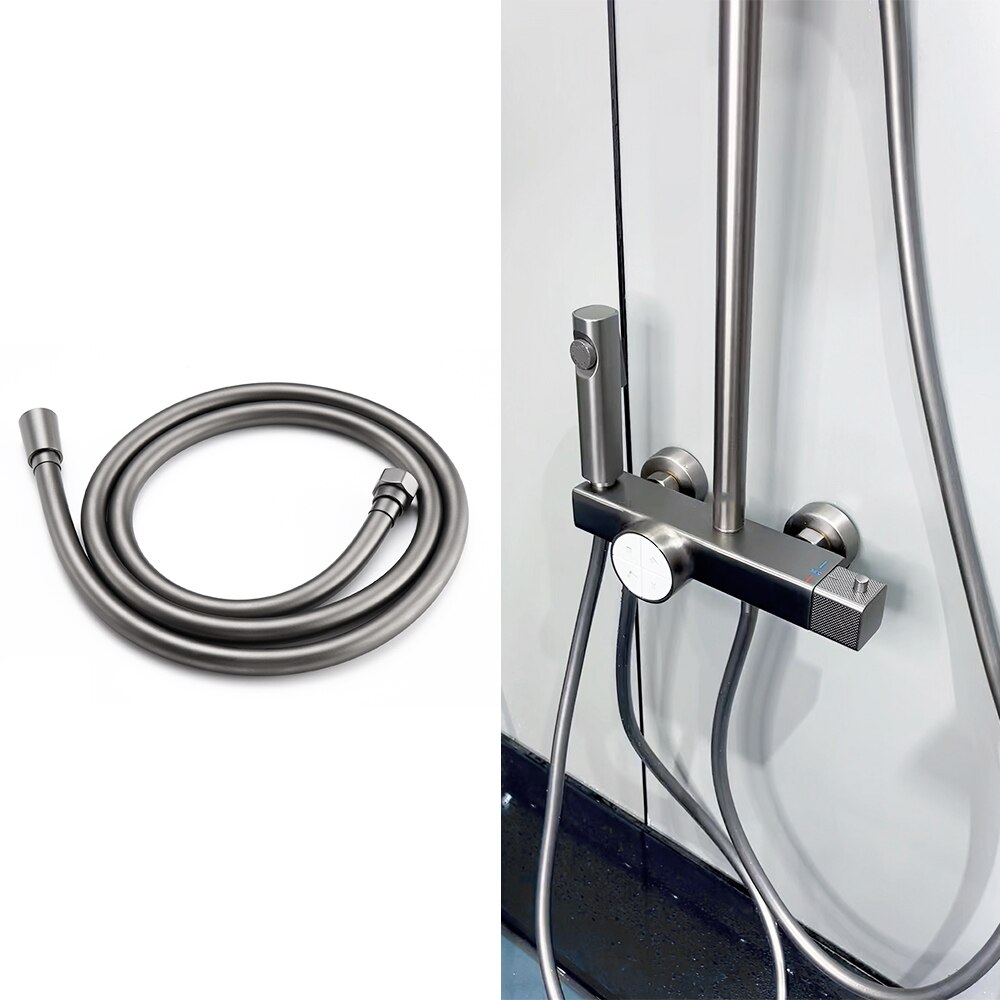 1.2-2M Gun Grey Shower Hose High Pressure PVC Faucet Handheld Shower Plumbing Accessory Flexible Hose GI/2 Universal Interface