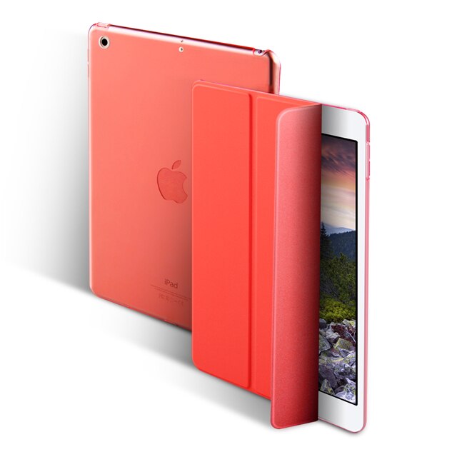 Fall für iPad Air 2 9,7 Ultra Dünne Magnetische Flip Stand PU Leder Funda für iPad 6 A1566 A1567 Smart abdeckung mit Auto Wake/Sleep-: Red
