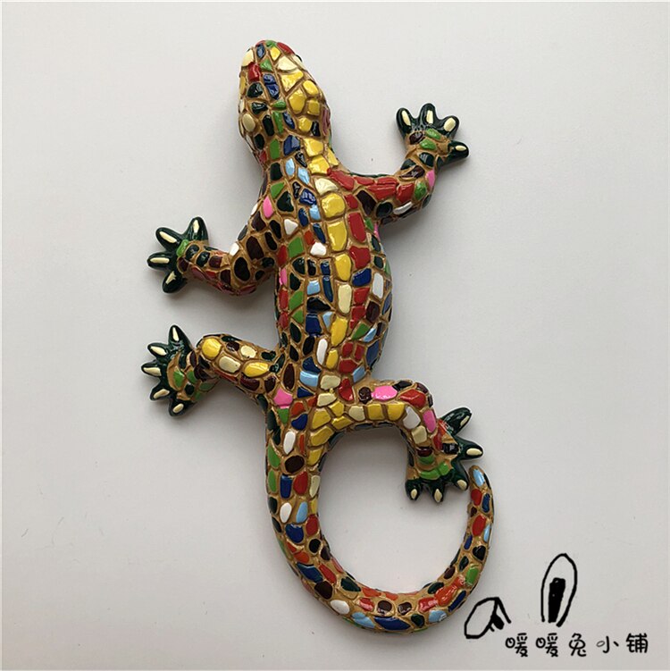 Mosaico Gecko Barcellona Spagna magnete frigo souvenir regalo decorazione casa 3D adesivo magnetico