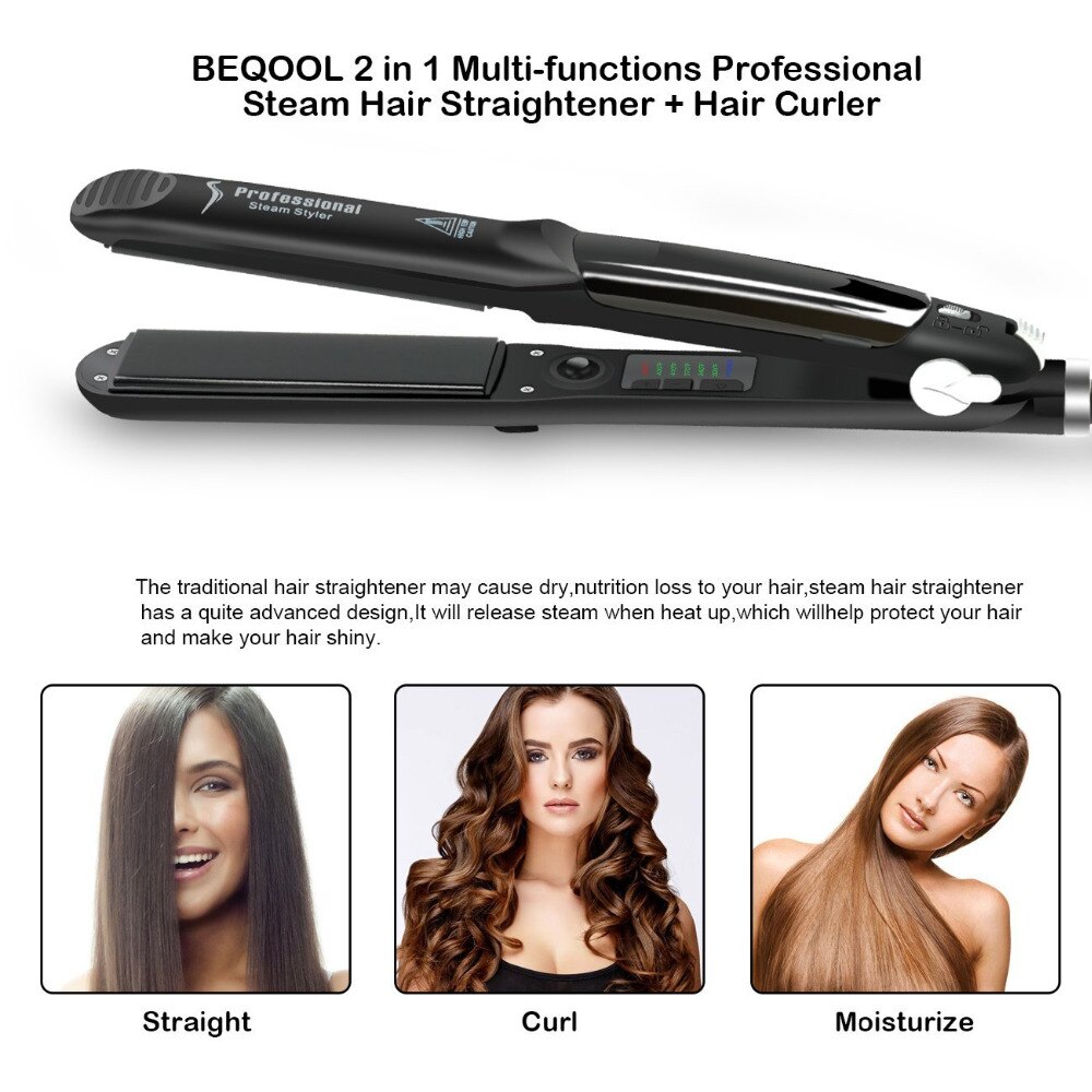 Stoom Straigthening Ijzer Toermalijn Keramische Stijltang Arganolie 450F Professionele Haar Stijltang Kapper Salon Gereedschappen
