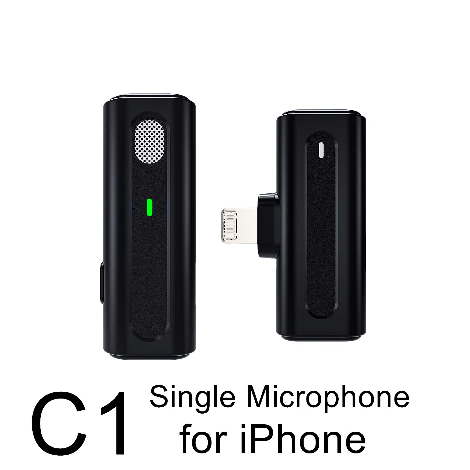 Lavalier Wireless Microphone for iPhone Android Microphone with Charging Case with Vlog Audio Video Recording: C1 for iPhone