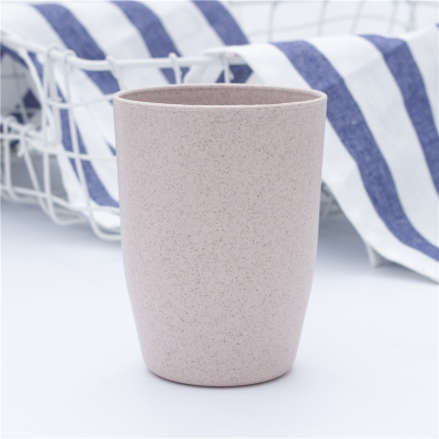 Taza de té de paja de trigo de plástico, taza de plástico ecológica para café, té, leche, bebida, taza de cepillo de dientes para baño y cocina: Pink