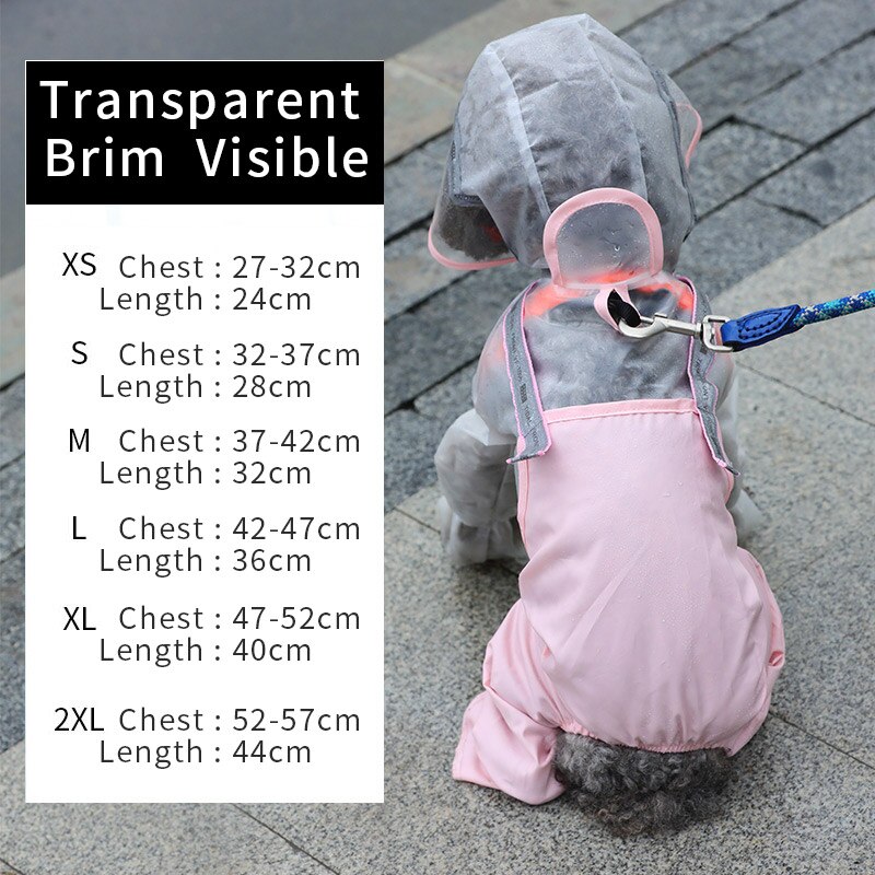 HOOPET Pet Dog Raincoat Clothes Waterproof Rain Jumpsuit For Small Dogs Outdoor Pet Clothing Coat Pet Supplies: Pink 2 / XL