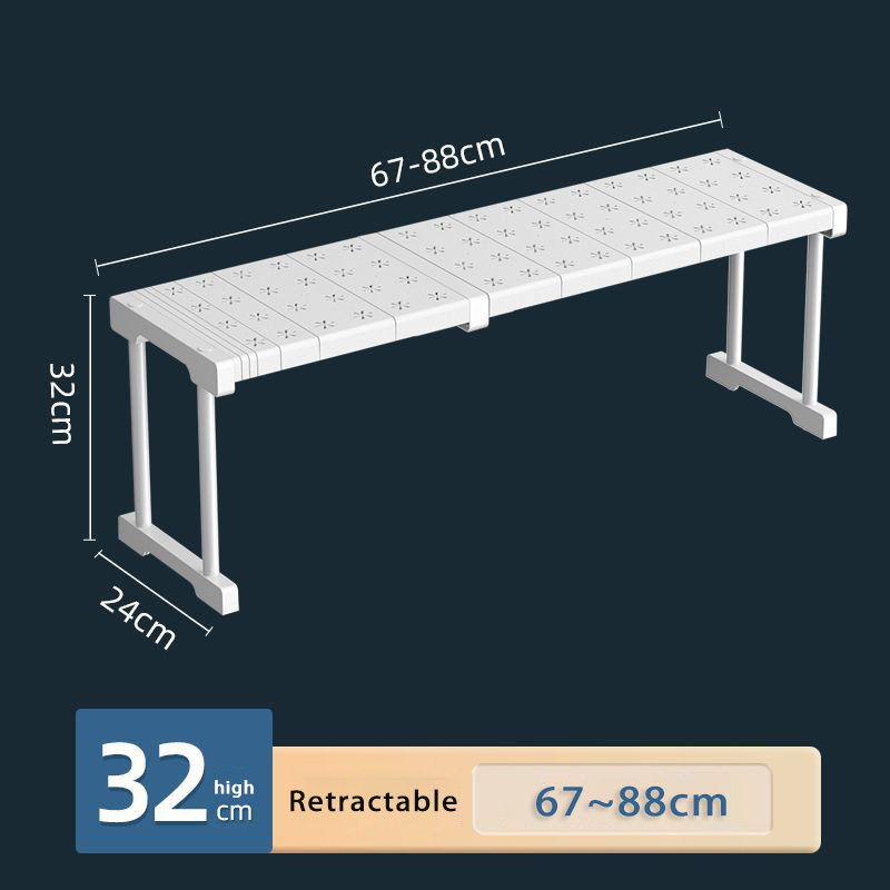 Expandable Closet Tension Shelf Storage Kitchen Stackable Shelves Adjustable Organizer Cabinet Wardrobe Sink Tension Shelf Rack: Gold